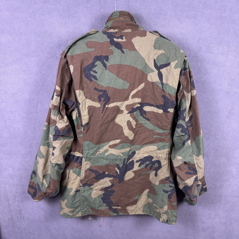 Alpha Industries M65 Field Jacket Woodland Camo Mens Small Military Coat Regular - Picture 7 of 10